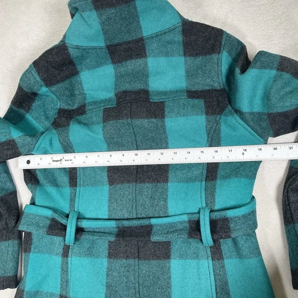 VTG Original Penguin Wool Trench Coat Women M‎ Fully Lined Buffalo Plaid-NWOT